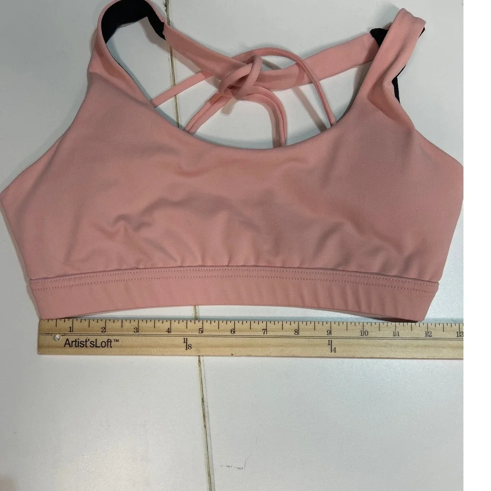 Crisscross Back Sports Bra Light Pink Activewear Gym‎ Workout Top
